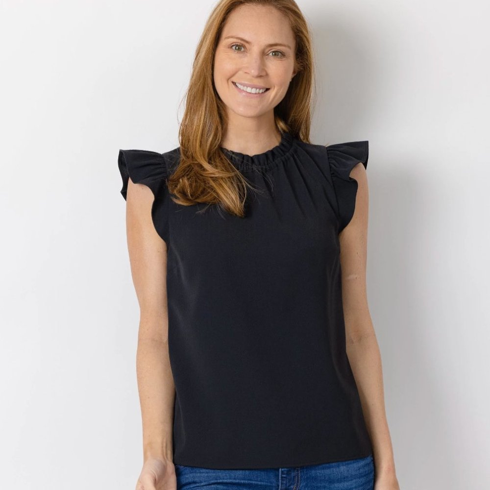 Textured Flutter Sleeve Top